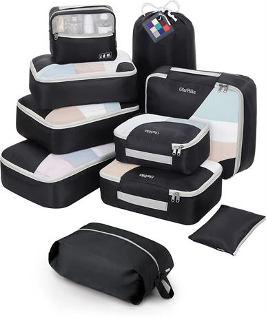 10 Set Durable Packing Cubes for Suitcases