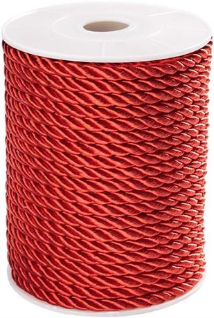 20 Yards(18m) 5mm- PH PandaHall Twisted Cord Red, 3-Ply Twisted Cord Rope Nylon