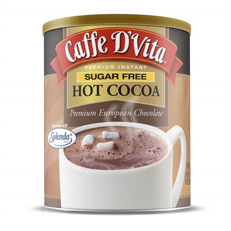 Caffe D'Vita Sugar Free Hot Cocoa Mix 10 Oz Can BB 12/20/2025