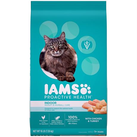 Iams Proactive Health Indoor Weight & Hairball Care with Chicken & Turkey Dry Ca