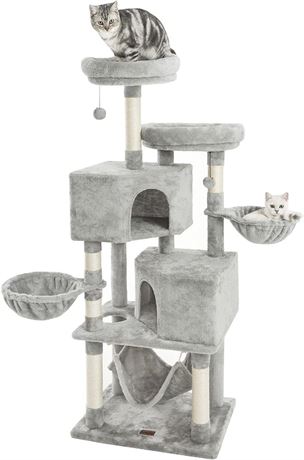 Kilodor Multi-Level Cat Tree Tower with Cat Scratching Post Cozy Hammock Basket