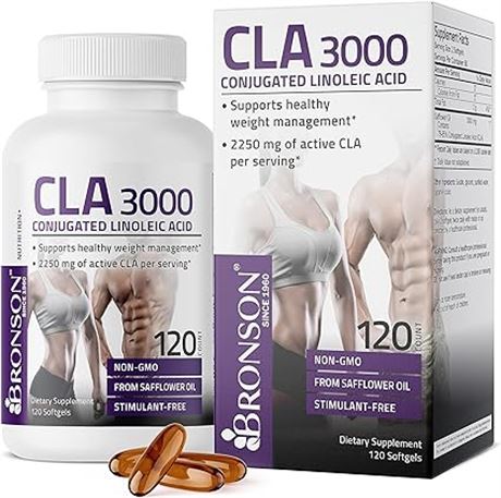 Bronson CLA 3000 Extra High Potency Supports Healthy Weight Mana...