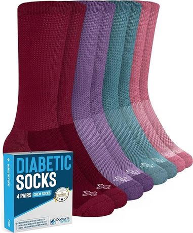 SIZE:L/XL Doctor's Select Diabetic Socks for Men and Women - 4 Pairs
