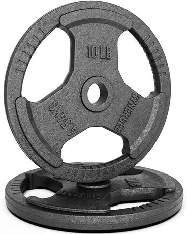 Synergee Cast Iron Weight Plates with 1” Opening for Bodybuilding, Olympic & Pow