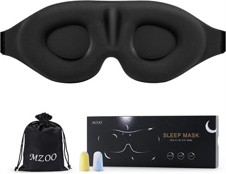 MZOO Sleep Eye Mask for Men Women, Zero Eye Pressure 3D Sleeping Mask, 100% Ligh