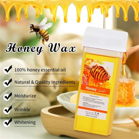 Honey Hair Removal Wax Cartridge, Depilatory Wax Roller Refill,