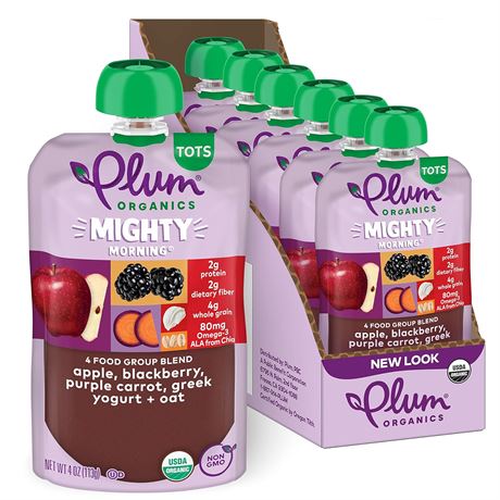 Plum Organics Mighty Morning Organic Toddler Food - Apple, Blackberry, Purple Ca