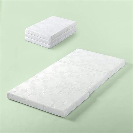Cot Size - Zinus Gel Memory Foam 3 Inch Tri-Fold Comfort Portable Folding Floor