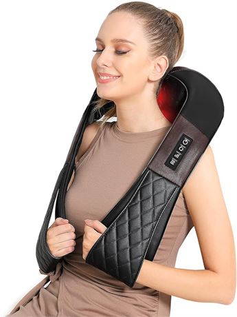 WOQQW Shiatsu Neck and Back Massager with Soothing Heat, Deep Tissue Kneading