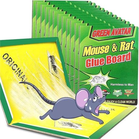12 Pack (8.3" x 12"), Ezoon Large Mouse Glue Traps with Enhanced Stickiness, Rat