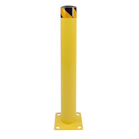 BISupply Safety Bollard Post Parking Barrier 1 Pack - 36in Yellow Pipe Bolt Down