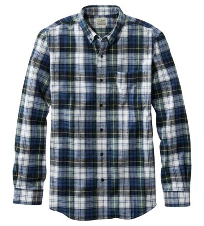 SIZE: L Men's Scotch Plaid Flannel Shirt, Slightly Fitted