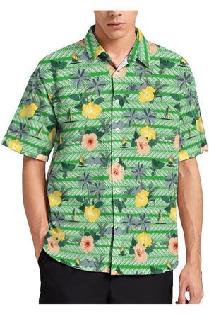 Size L, DOOPCCOR Hawaiian Shirt for Men Hawaiian Casual Button Down Summer Beach