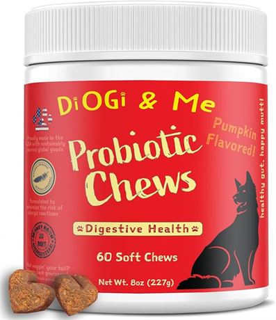 60 CNT - DiOGi and Me PROBIOTICS for Dogs, Gas, Tummy, Allergies, Itchy