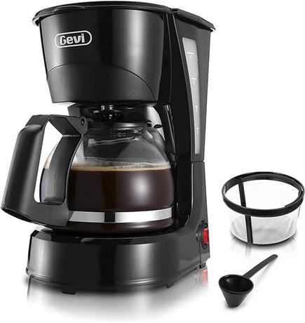 Gevi 4 Cups Small Coffee Maker, Compact Coffee Machine with Reusable Filter, War