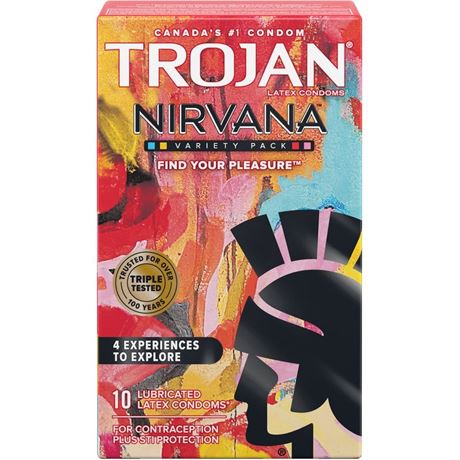 10 Pk Trojan Nirvana Collection Variety Pack Condoms