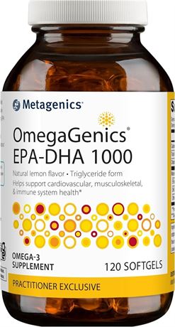 Metagenics OmegaGenics EPA-DHA 1000 - Omega-3 Fish Oil 120 Softgels 08/2025