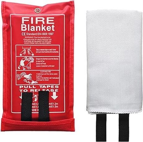 (1 * 1m) Fiberglass Fire Blanket for Home and Kitc...