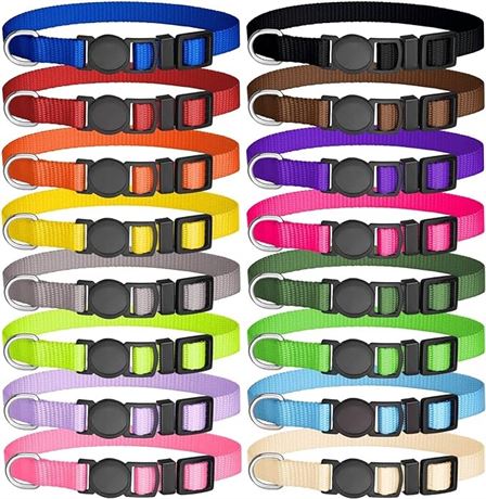 16 PCS Puppy Collars, Safety Buckle Puppy Collars - M