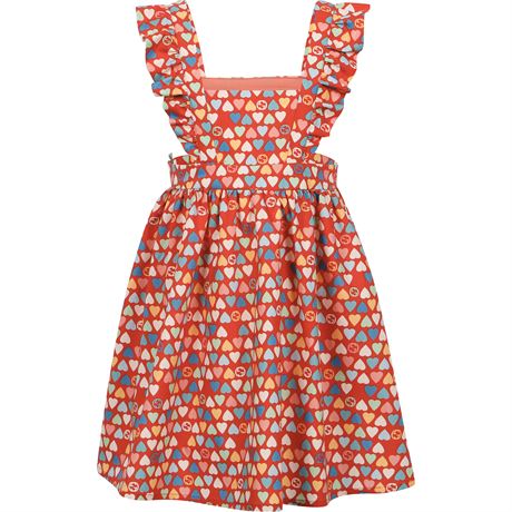 12-18m, GUCCI GG Heart Print Dress in Red