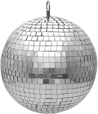 Disco Mirror Ball Silver Hanging Balls for Disco DJ, 4 BALLS
