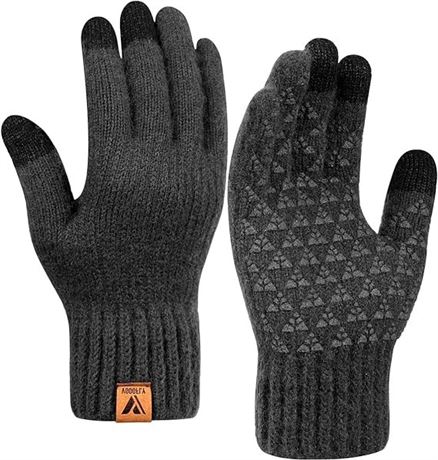 1 Pair Winter Knit Gloves Warm Full Fingers Men Women with Upgraded Touch Scree