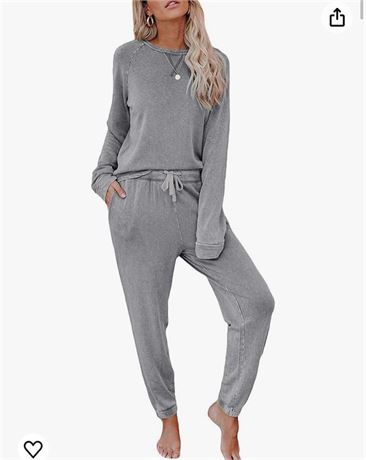 ECHOINE Womens Casual 2 Pieces Outfits Pullover Lounge Pajama PJ Jogger Set With
