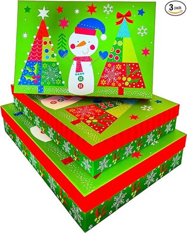 3 Piece Christmas Nesting Gift Boxes