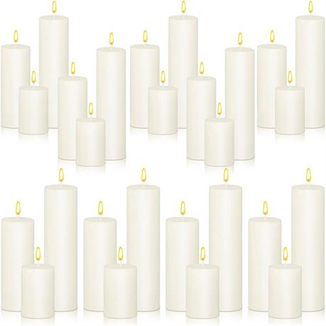 27 Pieces 9 Sets Pillar Candles Decorative Rustic Unscented Candles