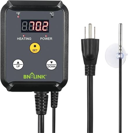 BN-LINK Digital Heat Mat Thermostat Controller for Seed Germination, Reptiles an