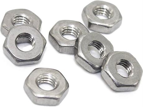 8-32 Hex Nut, Coarse Thread Hexagon Nut,18-8 Stainless Steel Hex Nut, Silver Tone,（100 Pcs）