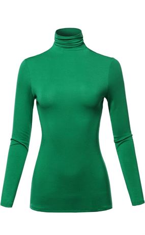 SIZE:M, SSOULM Women's Slim Lightweight Long Sleeve Pullover Turtleneck Shirt To