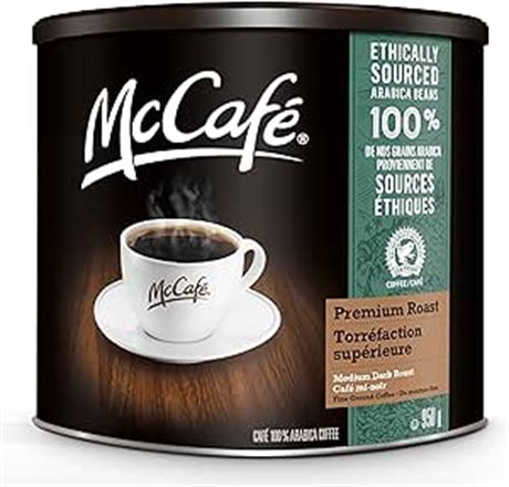 950g- McCafe Premium Medium Dark Roast Ground Coffee, Can Be Used With Keurig Co