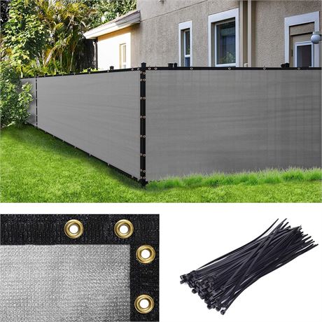 Amgo 5' x 50' Grey Fence Privacy Screen