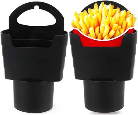 POFUIERKN 2PCS French Fry Cup Black Drink Beverage Fast Food Holders Plastic Phone Mount Holder