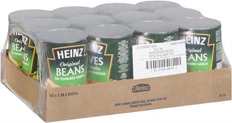 1.36L (12 Cans) Heinz Beans in Tomato Sauce