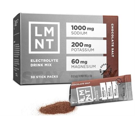 LMNT Zero-Sugar Electrolytes Choclate Salt 30 Sticks