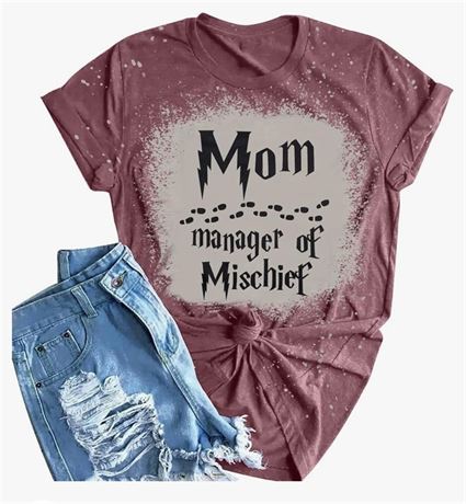 Women Funny Mom T Shirt Manager of Mischief Shirt Fantastic Mama Shirt Wizard Ma