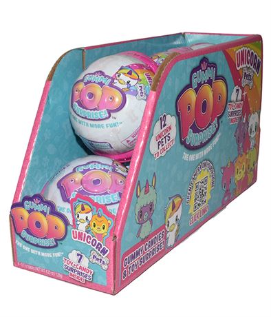 Gummi Pop Surprise Ball Unicorn Gummy candies - 20g, Pack of 24 BB: 09/2023