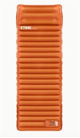 78""x28" - "ETROL Inflatable Camping Sleeping Pad - Thick 4"" Compact Mat,ORANGE