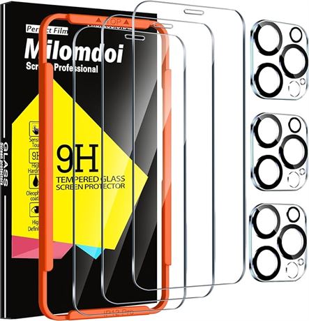 3 Pack - Milomdoi Screen Protector for Apple iPhone 12 Pro