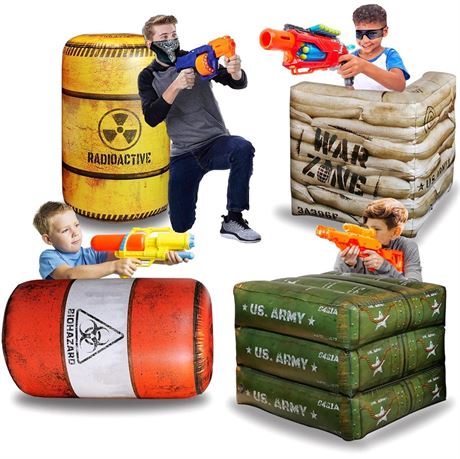 Inflatable Set of 4 Battle Zone Toys