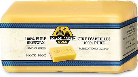 1lbs - Dutchman's Gold - Pure Yellow Beeswax Block - Cosmetic Grade