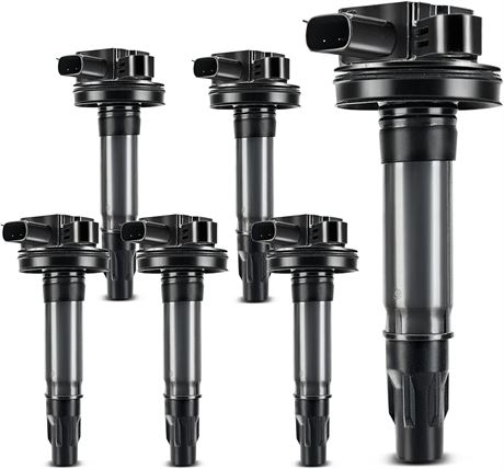 6-PC Set, A-Premium Ignition Coils [Naturally Aspirated, w/ 2-Pins] Compatible w