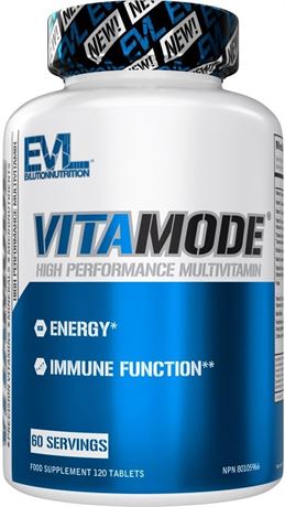 Evlution Nutrition VitaMode Men’s Multivitamin 60 Servings Exp 09/2025