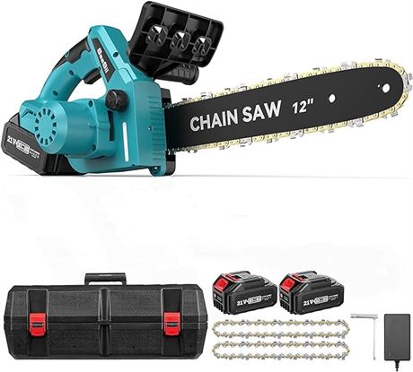 12 Inch - Cordless Mini Chainsaw , Seesii Brushless Battery Powered Mini Saw w/