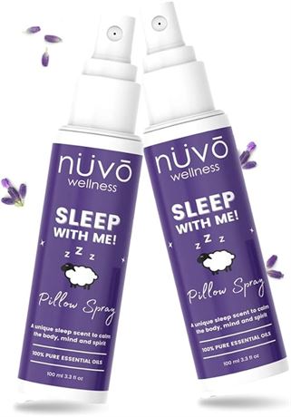 100 mL, Pack of 2 Sleep with Me Pillow Spray, All-Natural Sleep...