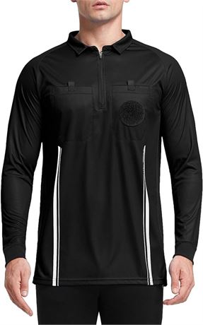Small FitsT4 Sports Men's Pro Soccer Referee Jersey Long Sleeve Ref Shirt