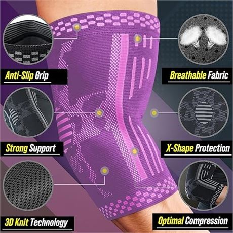 M, BLITZU 2 Pack Elbow Brace Support, Elbow Compression Sleeve Orthopedic Pain R