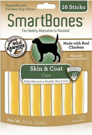 Smartbones Skin & Coat Care Sticks for Dogs, Rawhide-Free